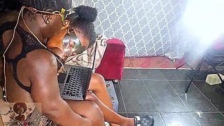 Seducing my big booty Midget step sister by showing her Lesbian Porn on Xvideos!!