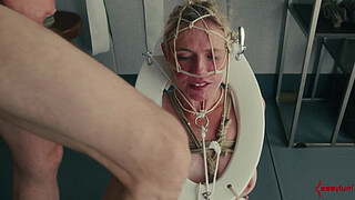 Human toilet swallows dozens of loads and gets a rough face fucking and ass fucking