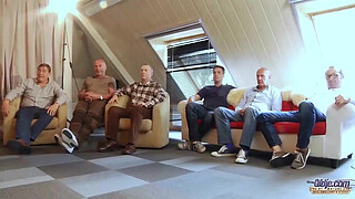 Incredible small teen gangbanged by horny grandpas she swallows cumshots