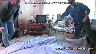 Homemade sex with busty amateur and two men