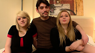 Blonde cousins introducing the guy they started having sex with