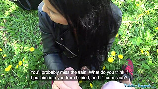 Public Agent - Hot big tits Czech teen gets cum plastered on her face under a railway bridge