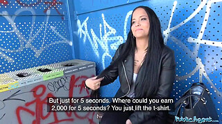 Public Agent - Hot big tits Czech teen gets cum plastered on her face under a railway bridge