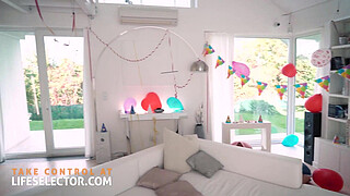 Birthday fuck fantasy with three hot bitches