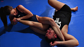 He wrestles Amirah Adara to submission and humiliate her - blowjob - sex