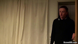 2 MILFs send young boy away and fuck his father