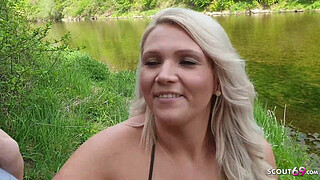 German MILF caught Young Boy Watch and Help with Public Sex