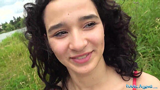 Public Agent Hot tight Spanish pussy fucked outside for cash