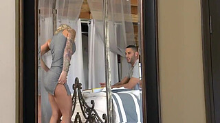 MILF stepmom with a tight body cheating on her husband