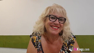 63 years old and tasting her first black dick. Busty GILF Fina and her "little bucket list"