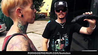 BUMS BUS - The tattooed German Lady Kinky Cat has hot sex in traffic