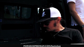 BUMS BUS - The tattooed German Lady Kinky Cat has hot sex in traffic