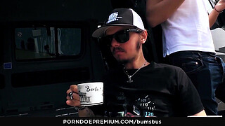 BUMS BUS - The tattooed German Lady Kinky Cat has hot sex in traffic