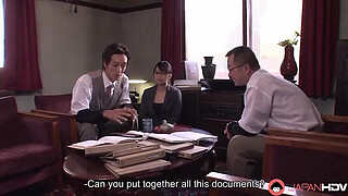 Office Lady Kana getting her wet pussy creampied