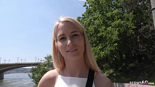 German Scout - Sexy PAWG Girl Sharon Pickup and Rough Eye Rolling Orgasm Casting Fuck