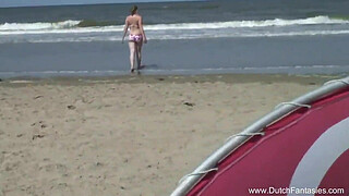 Chubby Dutch Fucked On The Beach