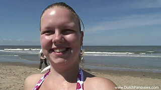 Chubby Dutch Fucked On The Beach