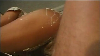 Young cleaning lady banged by rough farmer!