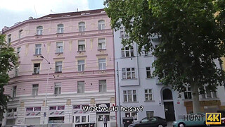 HUNT4K. Cuckold is ready to watch how his chick is having dirty fun