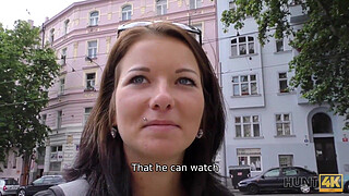 HUNT4K. Cuckold is ready to watch how his chick is having dirty fun