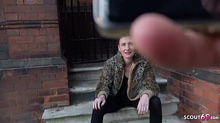 GERMAN SCOUT - SKINNY REDHEAD MATURE SCARLETT TALK TO FUCK AT STREET CASTING