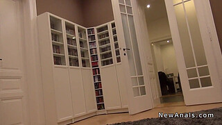 Girlfriend with glasses gets anal homemade