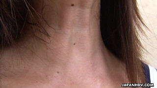 Mature Asian slut gets toyed and she sucks it