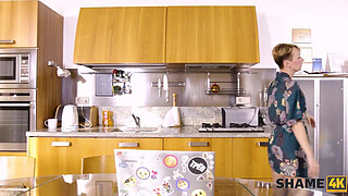 SHAME4K. Mature blonde didnt expect her friends son to be so pervy