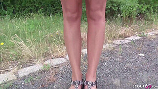 GERMAN SCOUT - REDHEAD DAPHNE ROUGH PUBLIC CASTING FUCK