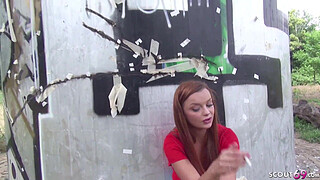 GERMAN SCOUT - REDHEAD DAPHNE ROUGH PUBLIC CASTING FUCK