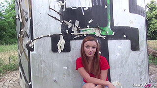 GERMAN SCOUT - REDHEAD DAPHNE ROUGH PUBLIC CASTING FUCK