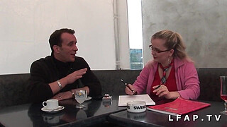 A beautiful french slut with big tits gets her big ass double penetrated