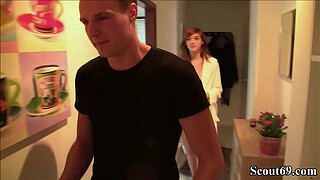 German Redhead Teen Pay Worker with hard Fuck and Facial