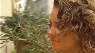 Blonde Bitch fucked by two guys at pool