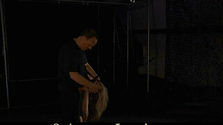 Very skinny slave hard tormented and masturbated