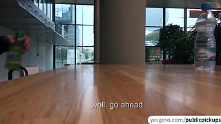 Super beautiful blonde hottie gets paid for public nudity and sex