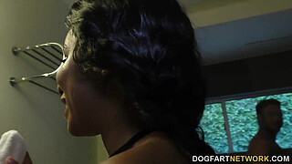 Busty Ebony Jenna Foxx gets fucked on casting