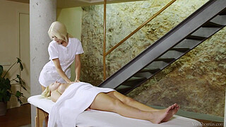 Masseuse Lena Love Fingers Naomi Nevena's Asshole