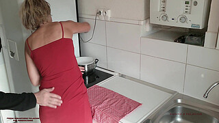 100% Amateur Over 45 Milf Spreads Her Legs For Step Son In Kitchen