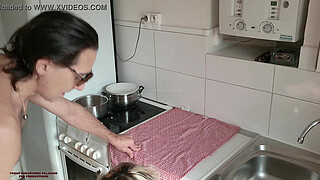 100% Amateur Over 45 Milf Spreads Her Legs For Step Son In Kitchen