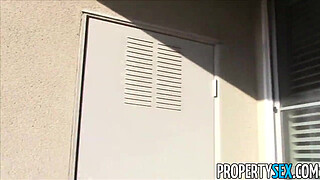 PropertySex - Young real estate agent with big natural tits homemade sex