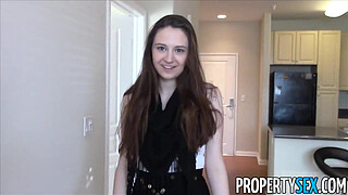 PropertySex - Young real estate agent with big natural tits homemade sex