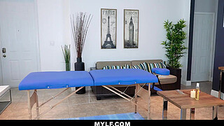 Skinny Blonde MILF Massages Cock With Her Pussy- Olivia Blu