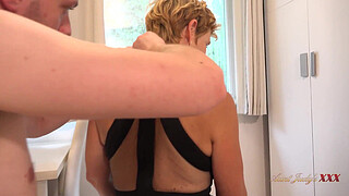 AuntJudysXXX - 57yo Mature MILF Ms. Sucks-off her Son's Friend