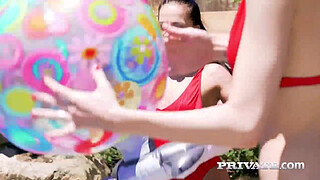 Belle Claire and the Dellai twins in an interracial orgy with anal and DP