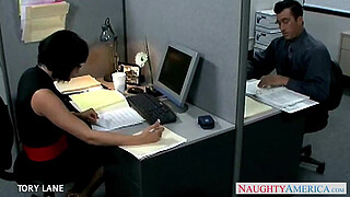 Brunette office babe Tory Lane fucking