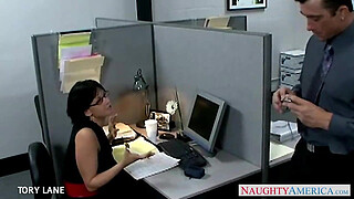 Brunette office babe Tory Lane fucking