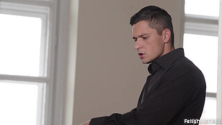 Femdom Amarna Miller suspens & Fucks Meg Magic with boyfriend