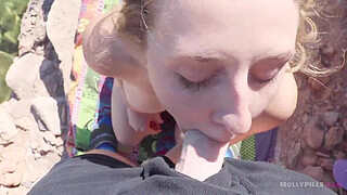 Real Amateur Girlfriend Public POV Creampie - Molly Pills - High Quality Full Video