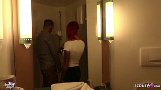 Craftsman seduce Cute Redhead German Teen with Trick to Fuck